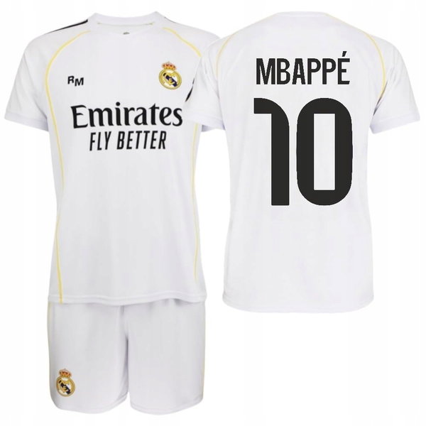 Komplet Real Madryt Mbappe biały junior 128 RM25B1 koszulka spodenki box