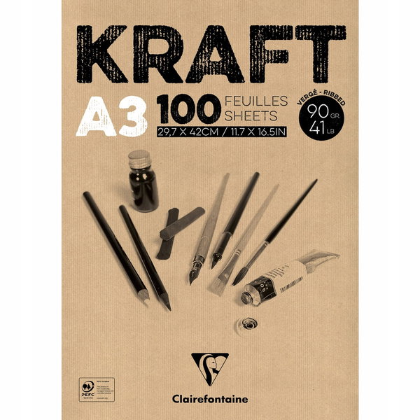 KRAFT 90 g A3 100szt Blok z papierem