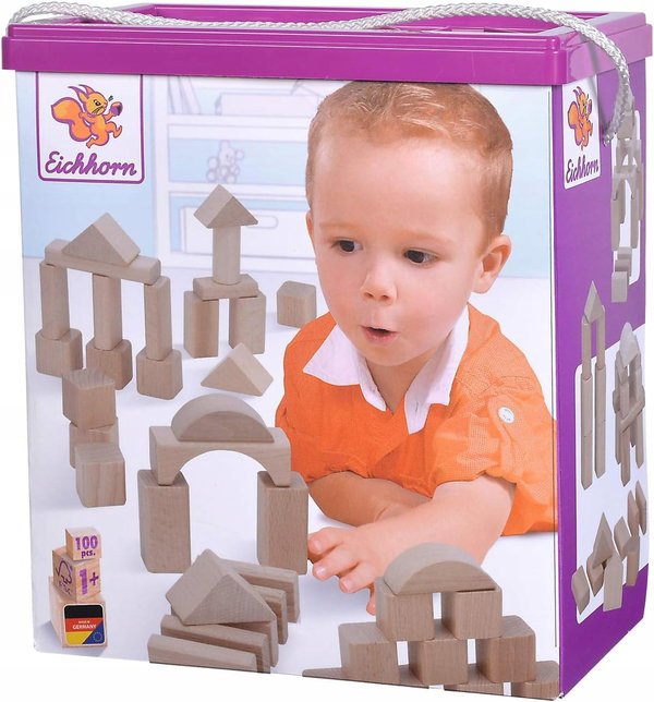 Klocki drewniane Eichhorn 95 elementów jezyk niemiecki
