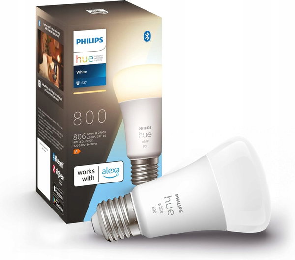 Lampa LED Philips Hue E27 biała ściemniana 806 lumenów