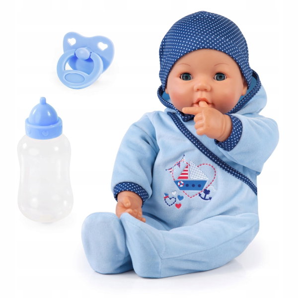 Lalka Bayer Design 94683AC jasnoniebieski funkcja Hello Baby 46 cm
