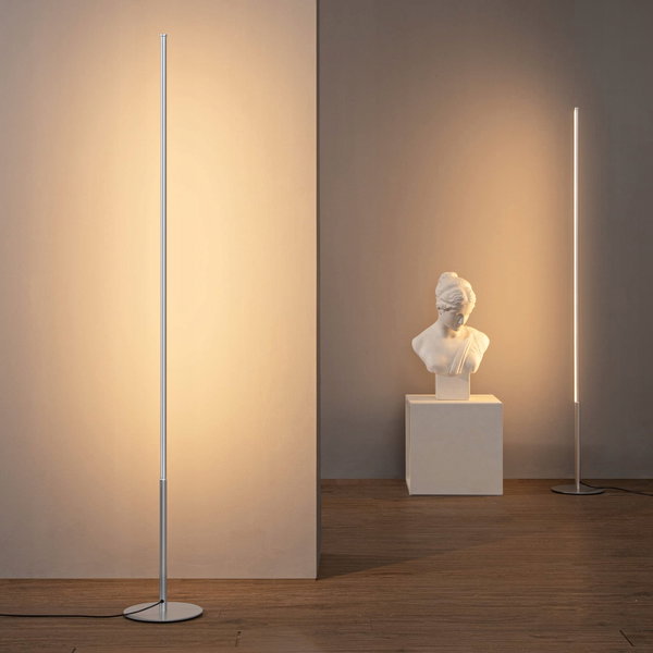 Lampa EDISHINE model srebrny 147cm ściemniana stojąca LED