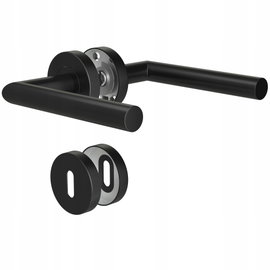 Klamki KeZaara czarne stal nierdzewna Ø 52 mm do drzwi 2-5.5 cm BB