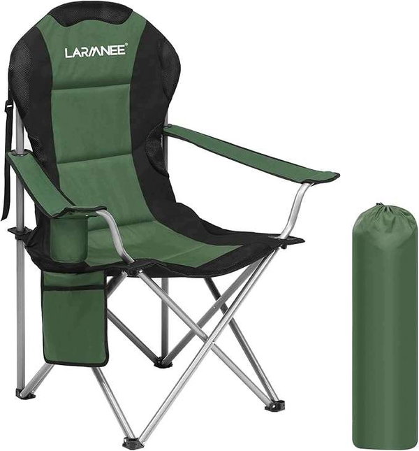 Krzesło kempingowe LARMNEE BK01LC02 czarne składane na kemping