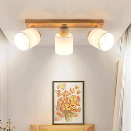 Lampa sufitowa Drewno 3 Foco-1 drewniana 3-żarówkowa MAX 30W E14 vintage