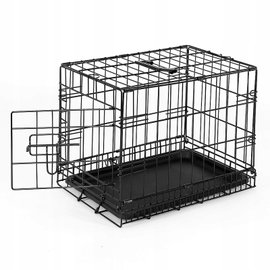 LIONTO SKŁADANA KLATKA METALOWA TRANSPORTER KOJEC DLA PSA KOTA S 45x31x36cm