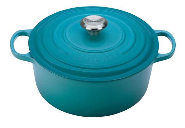 Naczynie Le Creuset Signature turkusowe 24cm 6.7 l emaliowane żeliwne