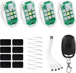 Lampki LED z pilotem wodoodporne bezprzewodowe 4 szt. do drona na kemping