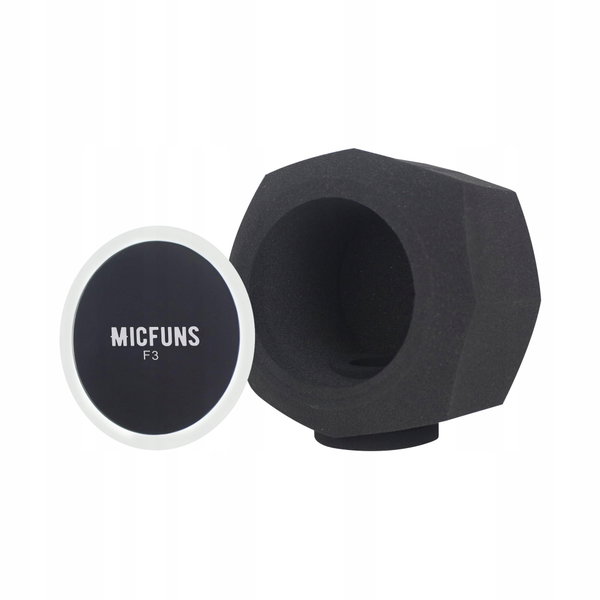 Mikrofon gąbka Micfuns F3 czarny osłona przeciwwiatrowa 4.5-6.0 cm