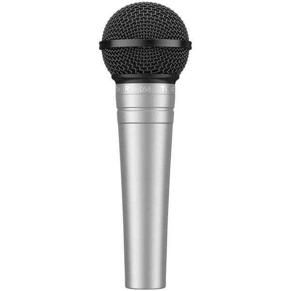 Mikrofon TONOR D58 srebrny biały wbudowany filtr pop XLR