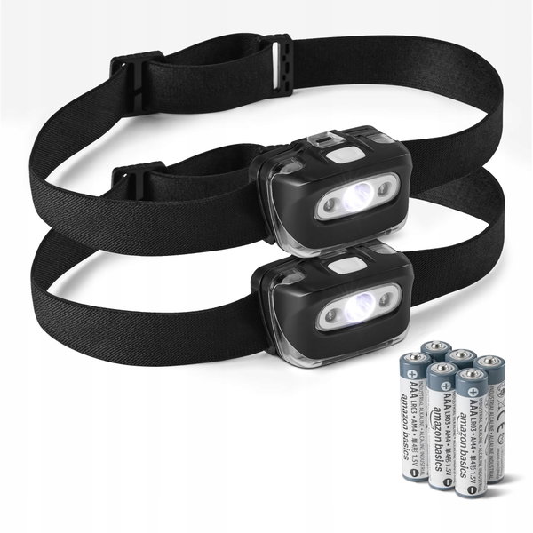Latarka Amazon Basics LED czarna 7 trybów baterie w zestawie
