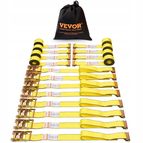 Pasy Ladunkowe Yellow Model 2"x15" 5208lbs 8-Częściowy Pakiet Polyester
