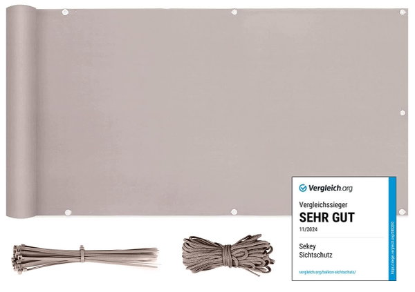 Osłona balkonowa Sekey taupe 75x500 cm ochrona UV nieprzejrzysta