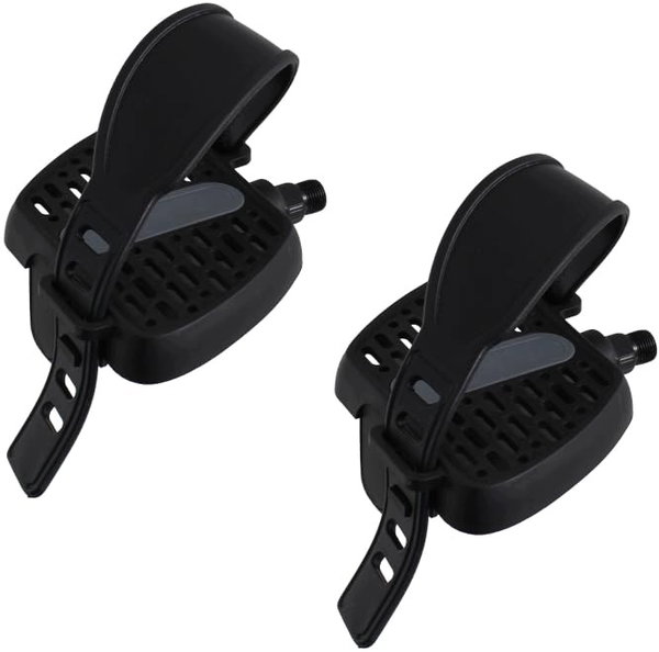 Pedały rowerowe Cyclingcolors Para czarne regulowane pasek 1/2" x 12 mm