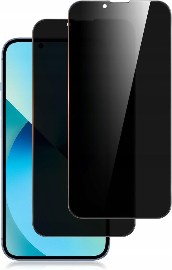 Osłona ekranu antyszpiegowska iPhone 13/13 Pro/14/16 czarna szkło hartowane