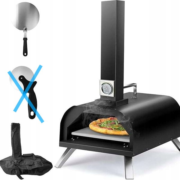 Piec do Pizzy Składany Zewnętrzny Stalowy 12 Cali Drewniane Pelety Karinear