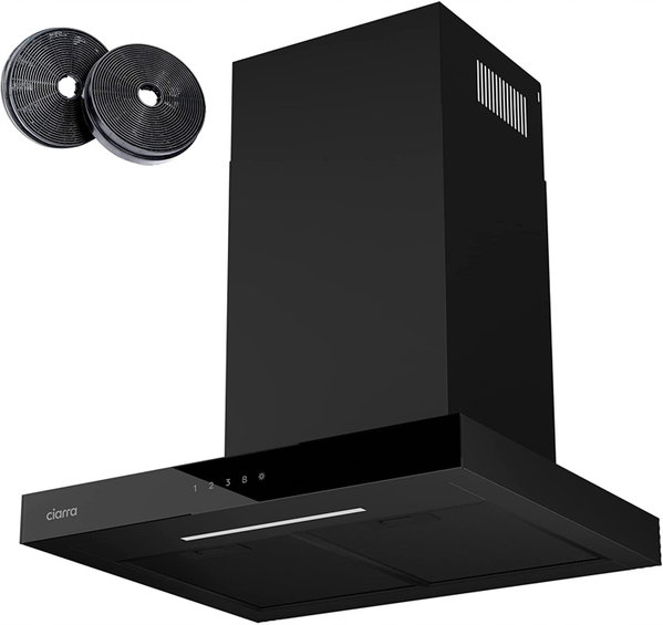 Okap ścienny Ciarra CBCB6102 czarny 60 cm nowoczesny design