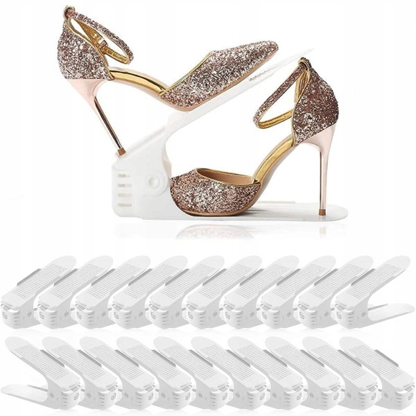Organizer na buty ABC ModelX biały 4 poziomy regulowane oszczędność miejsca