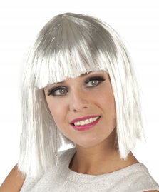 Peruka 86165 Gigi Glamour bialo-srebrna fryzura bob karnawal