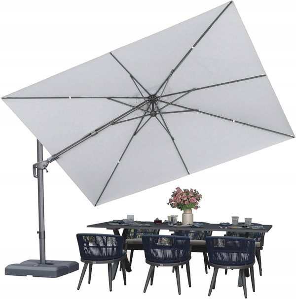 Parasol PURPLE LEAF dwustronnie obracany wytrzymała tkanina 300x200cm