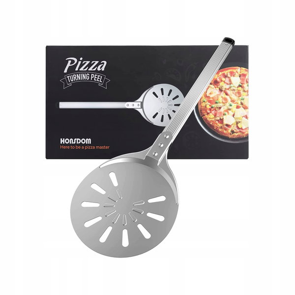 Okrągła łopatka łyżka do pizzy 40 cm z twardego anodowanego aluminium
