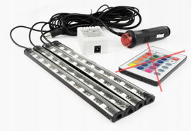 Oświetlenie Interlook LED RGB wnętrza auta aplikacja