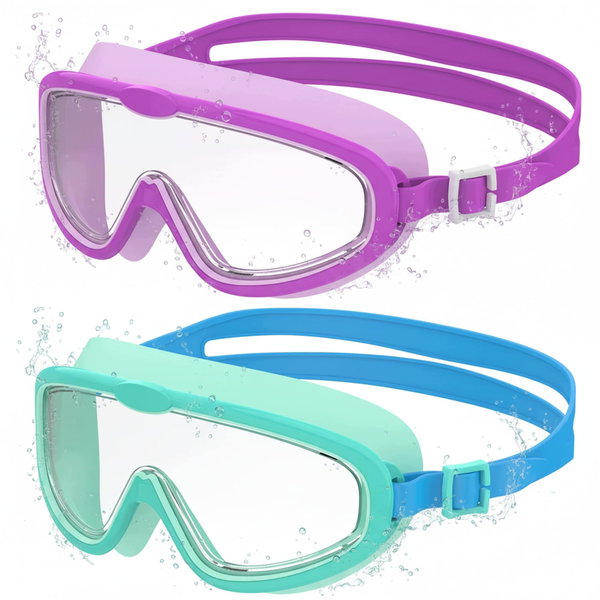 Okulary do pływania KidsVision Splash duża ramka UV ochrona regulacja