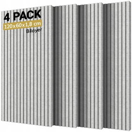 Panele akustyczne TONOR 4-Pack szary 120x60x1.8cm dwuwarstwowe