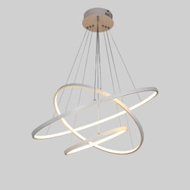 Okrągły żyrandol LED 3 pierścienie 20+40+60 cm biały pilot