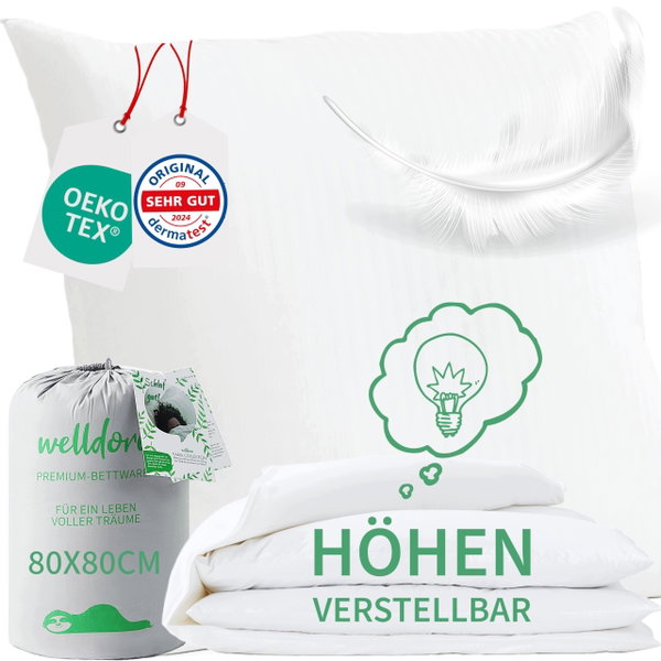 Poduszka Welldora Premium 80 x 80 Ergonomiczna z regulacją wysokości