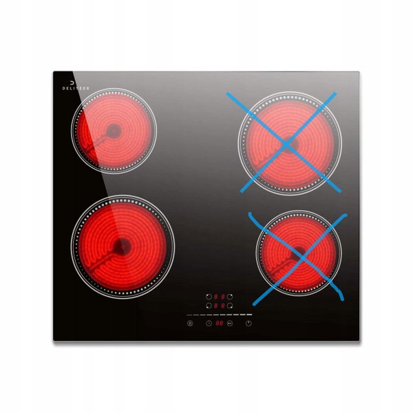 Płyta grzewcza DELITEER Slider-Touch 59 cm 4 pola 6000W