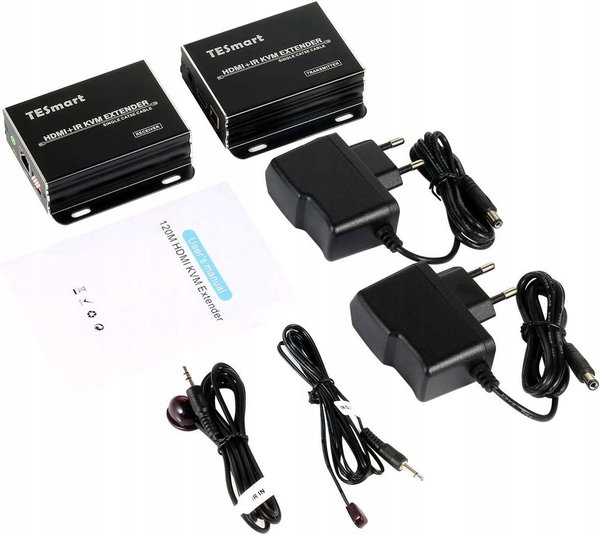 Przełącznik KVM switch Full HD 1080P TX + RX Cat5E/6 UTP