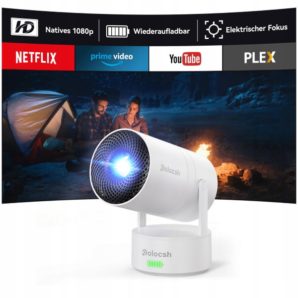 POLOCSH Mini Projektor WiFi Bluetooth 1080P 4K Android 11 HDMI