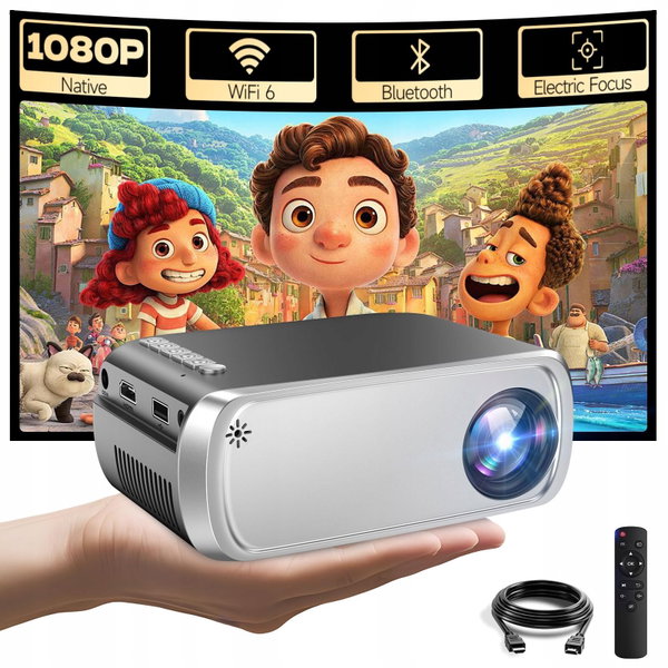 Projektor Filmowy Mini Obsluguje 1080p Kompatybilny Z iOS Android Laptop
