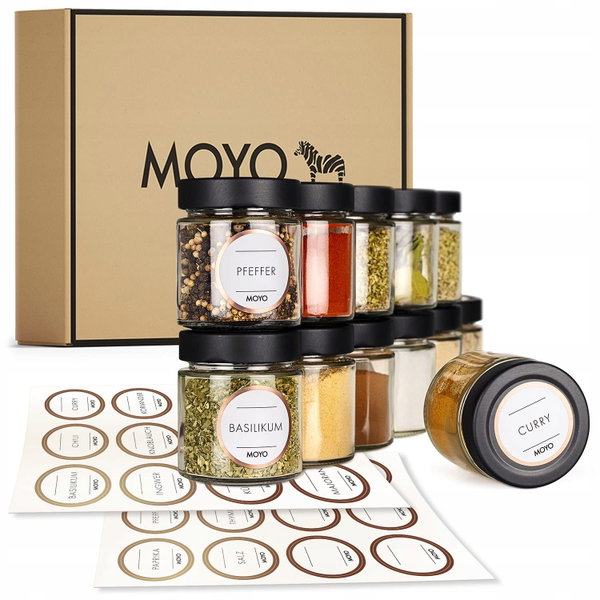 Pojemniki do przypraw Moyo zestaw 12 sztuk 154ml