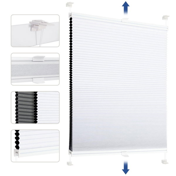 Roleta Sekey Klemmfix białe szare zaciemniające 100x120 cm