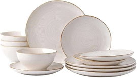 Serwis obiadowy Richmount Starlight Cappuccino White 12-elementowy zestaw