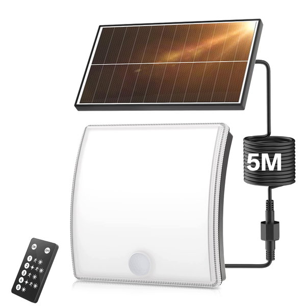Solarlampen Hersteller Model Biały IP65 z czujnikiem ruchu 5 trybów