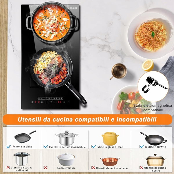 Płyta indukcyjna Jessier 2 płyty Autark 3500W 30cm Timer dotyk 9 poziomów