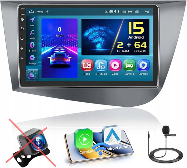 Radio samochodowe Hikity Android 9 cali 2+64GB Seat Leon