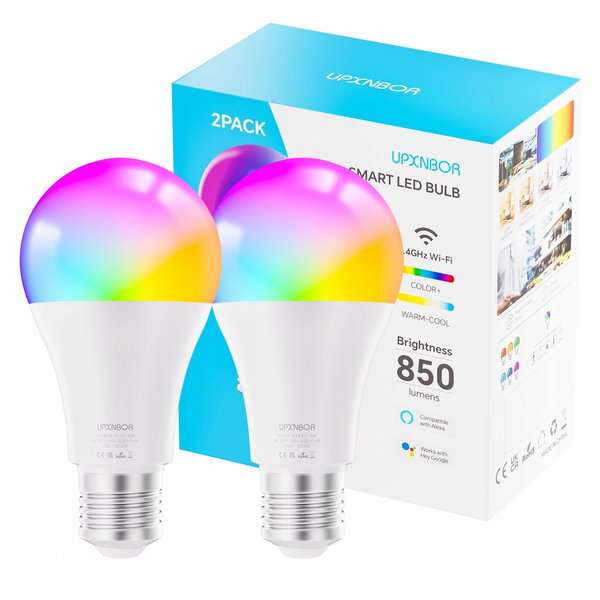 Smart Bulb WiFi E27-2 [Klasa energetyczna F] żarówka 2 sztuki