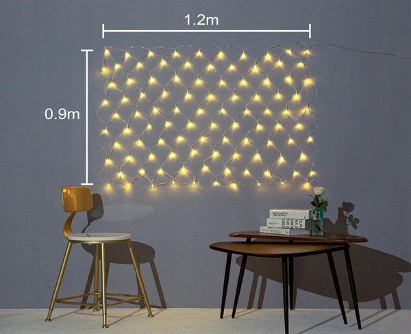 Siatka Gresonic 2018 ciepła biel 100LED do wewnątrz i na zewnątrz