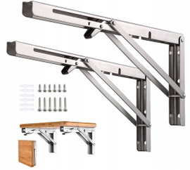 Składane wsporniki DIY stal nierdzewna 25cm 68kg 2 sztuki
