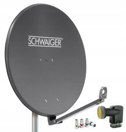 SCHWAIGER 4609 Zestaw Satelitarny Antena Aluminiowa Quad LNB 8x F-plug $7