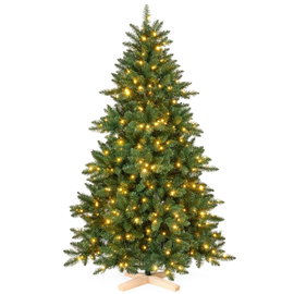 Sztuczna choinka Yorbay z LED kolorowa 180 cm z drewnianym stojakiem