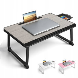 Stolik do laptopa Bett Tisch Laptop szary z szufladą uniwersalny