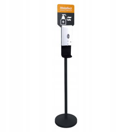 Stojak do dezynfekcji APS 98250 czarny metal 32cm 163cm wys