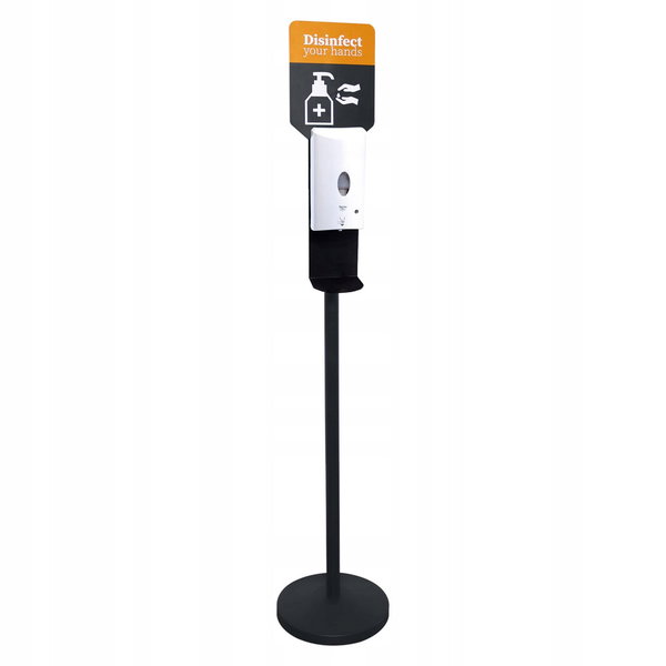 Stojak do dezynfekcji APS 98250 czarny metal 32cm 163cm wys