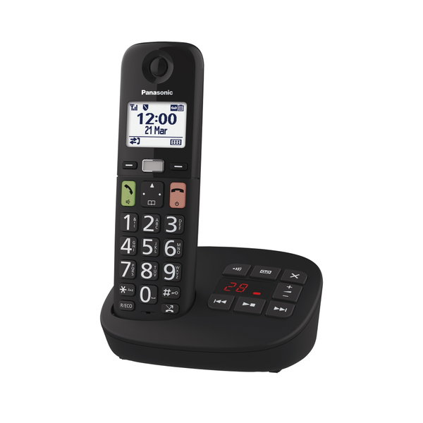 Telefon stacjonarny Panasonic KX-TGU130EXB bezprzewodowy nowoczesny design
