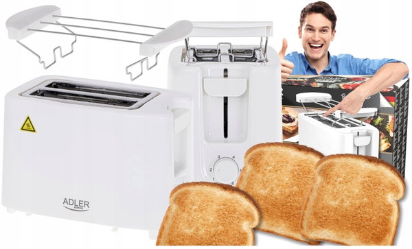 Toster ADLER AD3223 biały 900 W